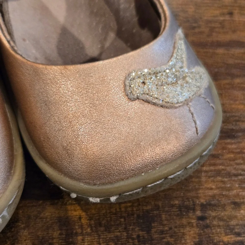Livie & Luca Pio Pio Rosegold Metallic Shimmer Leather Mary Jane Shoes Kids‎ 7c
